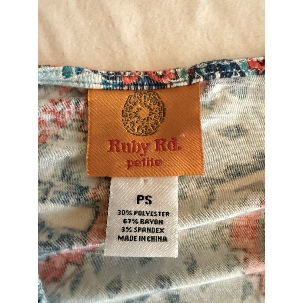 Ruby Rd Petite Aztec Embellished Tank Top Rust Turquoise Medium PS - Picture 3 of 7